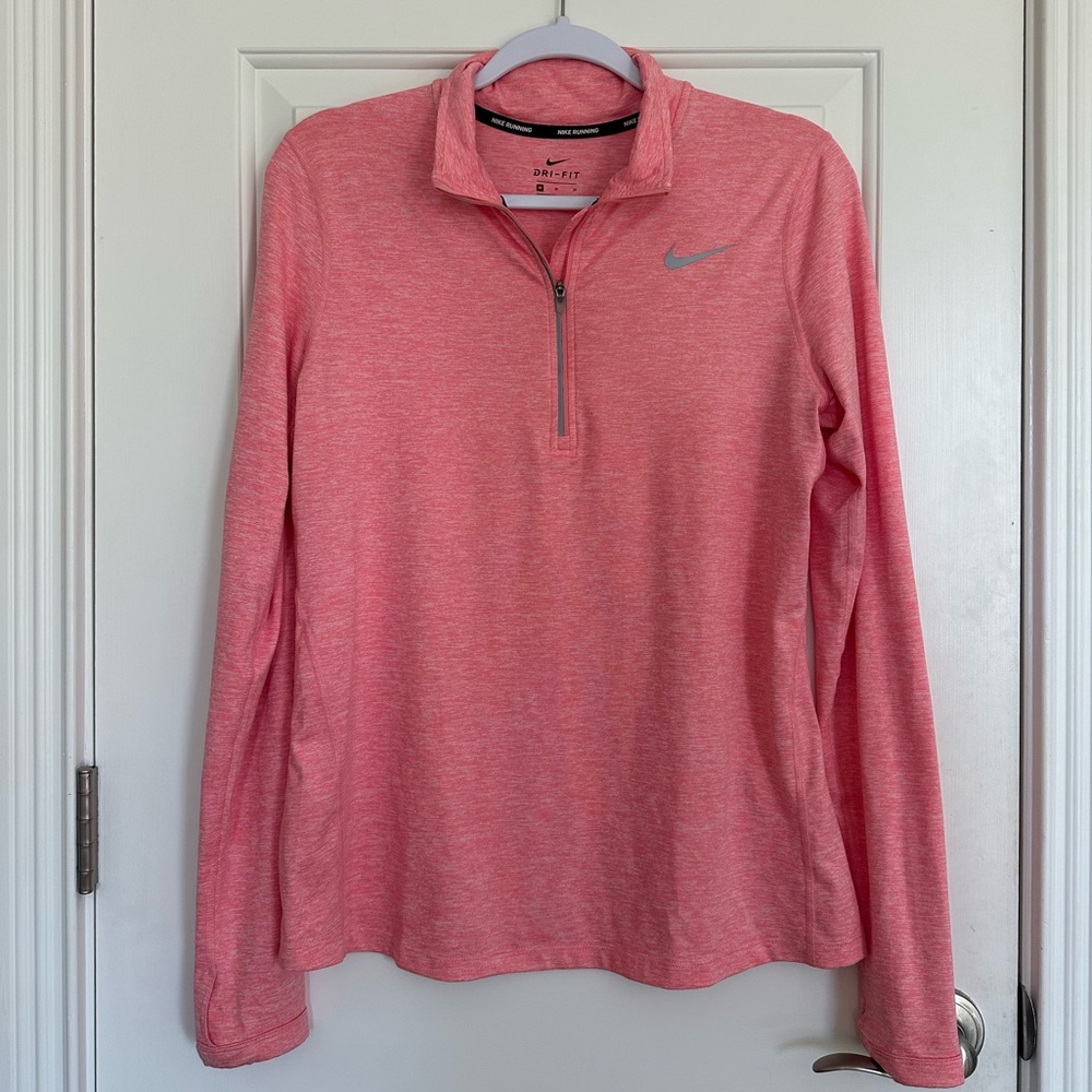 Nike Women's Coral Dri-Fit Quarter-Zip